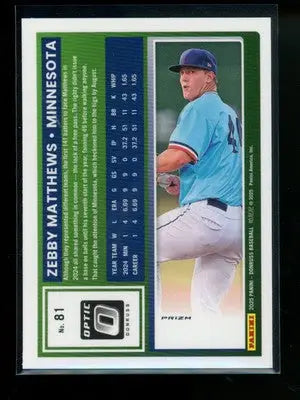 2025 Donruss Zebby Matthews #81 Orange Rated Rookie Baseball - Baseball Card Single