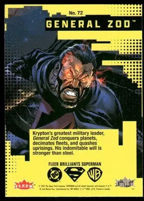 2025 Fleer Brilliants Superman General Zod #72 - DC Card Single