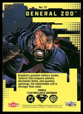 2025 Fleer Brilliants Superman General Zod Purple #72 - DC Card Single