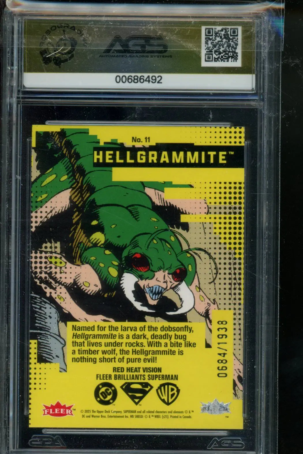 2025 Fleer Brilliants Superman Hellgrammite Red Heat 0684/1938 #11 AGS 10 - Other