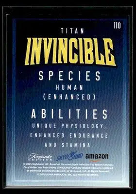 2025 Keepsake Invincible Season 1 Titan #110 - Entertainment Card Single