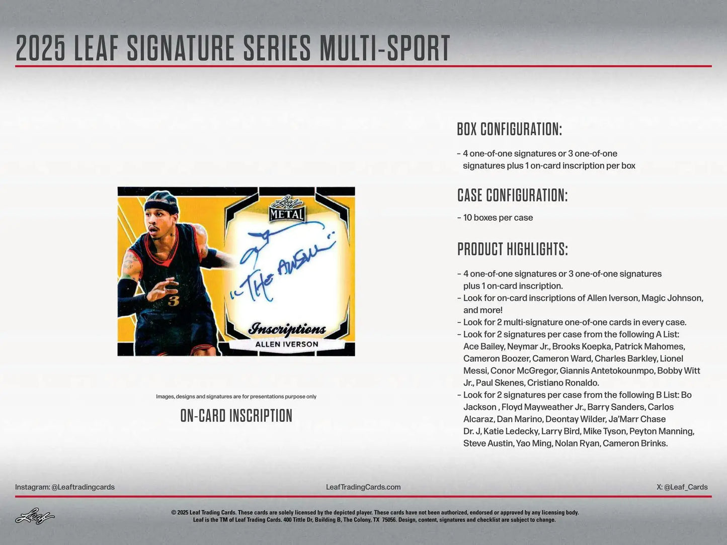 2025 Leaf Signature Series Multi-Sports Hobby