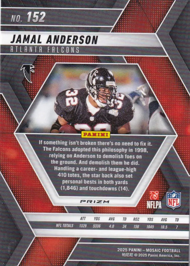 2025 MOSAIC #152 JAMAL ANDERSON PURPLE SCOPE- ATLANTA FALCONS - Football Card Single
