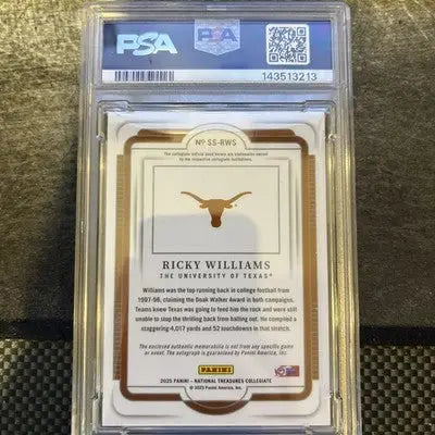 2025 National Treausres Collegiate Ricky Williams Patch Auto /5 PSA 10 Pop 1 - Football Card Single