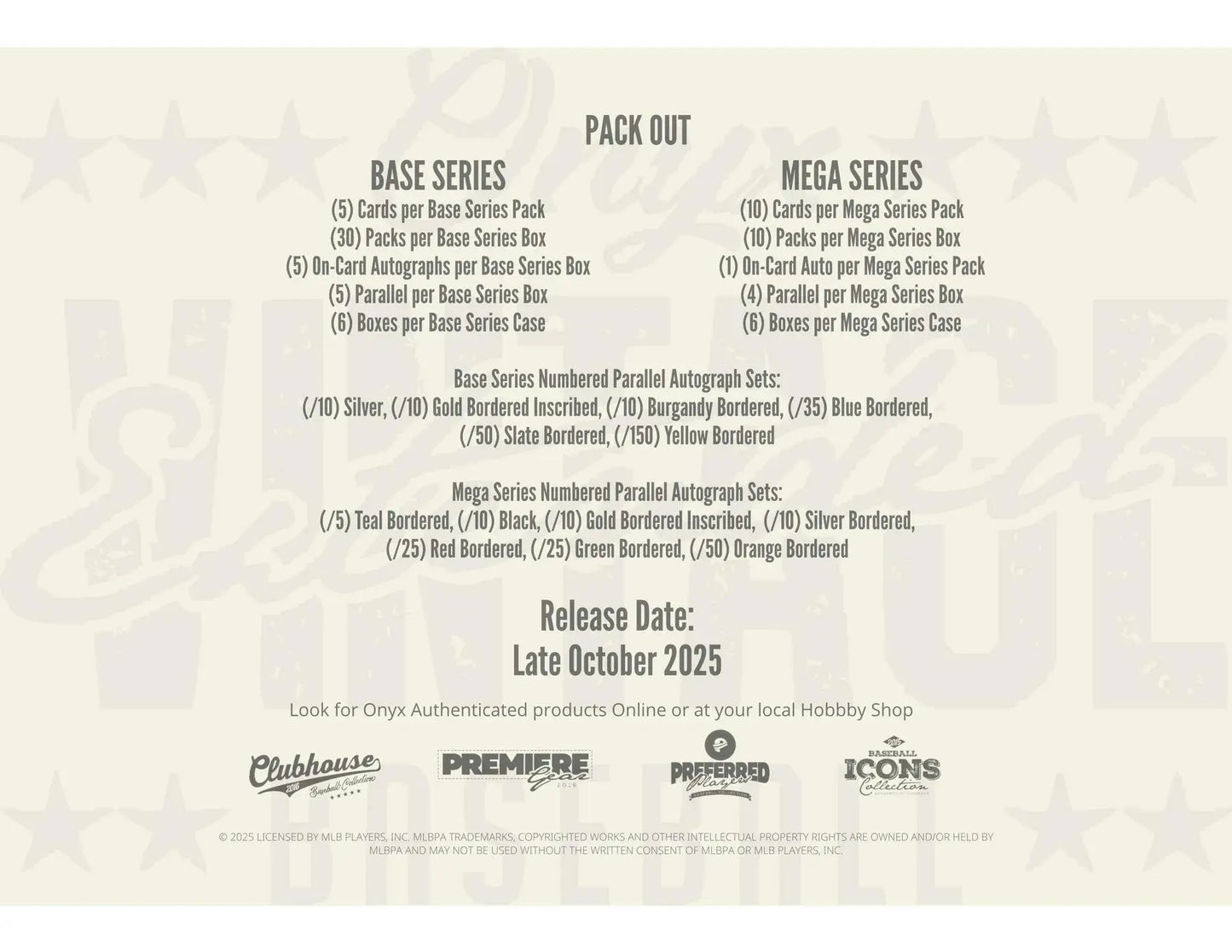 2025 Onyx Vintage Extended Series Baseball Mega Box | Columbia Sports Cards - Sports Card Hobby Box