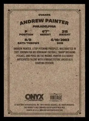 2025 Onyx Vintage #OVANPA Andrew Painter - Baseball Card Single