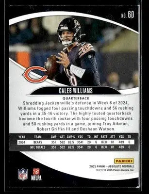 2025 Panini Absolute Caleb Williams #60 Retail Chicago Bears - Football Card Single
