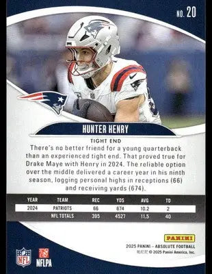 2025 Panini Absolute Football Hunter Henry #20 Football - Football Card Single