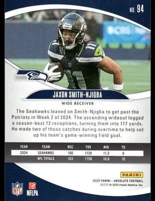 2025 Panini Absolute Football Jaxon Smith-Njigba #94 Football - Football Card Single