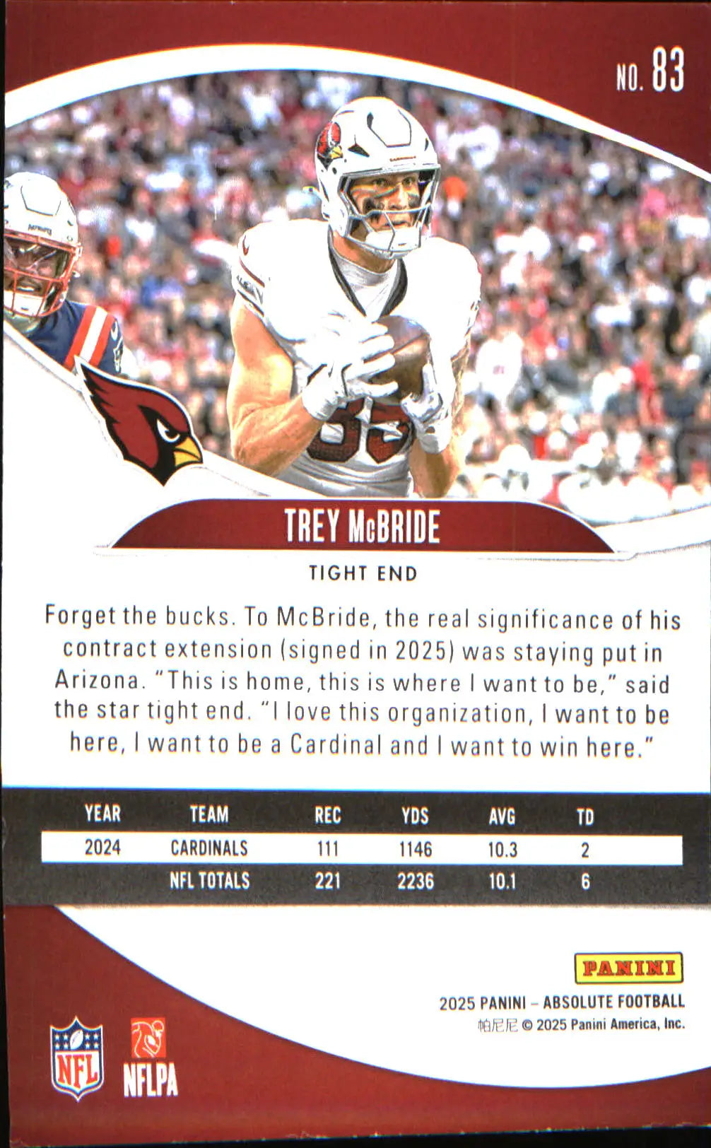 2025 Panini Absolute Retail #83 Trey McBride - Football Card Single