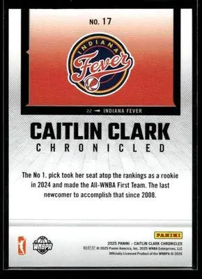 2025 Panini Caitlin Clark Chronicled Caitlin Clark #17 Indiana Fever - Basketball Card Single