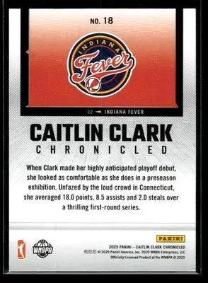 2025 Panini Caitlin Clark Chronicled Caitlin Clark #18 Indiana Fever - Basketball Card Single