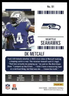 2025 Panini Contenders DK Metcalf #91 Football - Football Card Single