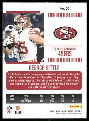 2025 Panini Contenders Football George Kittle #85 Red Football - Football Card Single