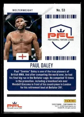 2025 Panini Contenders PFL #53 Paul Daley Co-Main Event Ticket - UFC/MMA Card Single