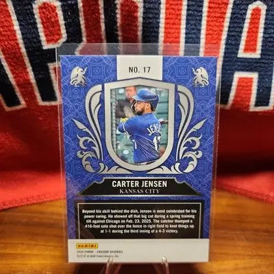 2025 Panini Crusade Carter Jensen Blue Cracked Ice #17 Royals - Baseball Card Single