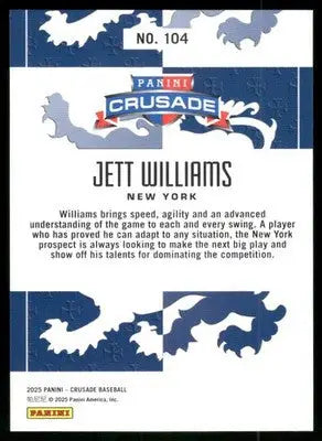 2025 Panini Crusade Jett Williams #104 Baseball - Baseball Card Single