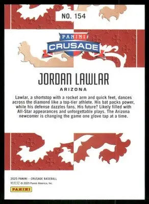 2025 Panini Crusade Jordan Lawlar #154 Baseball - Baseball Card Single