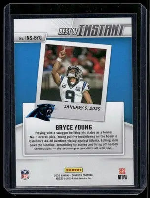 2025 Panini Donruss Best of Instant Bryce Young #INS-BYG Football - Football Card Single