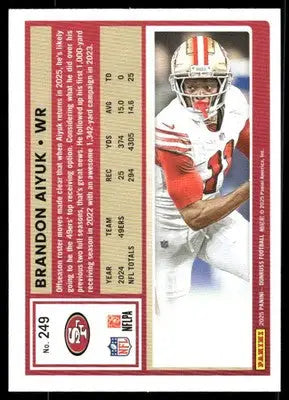 2025 Panini Donruss Brandon Aiyuk #249 Football - Football Card Single