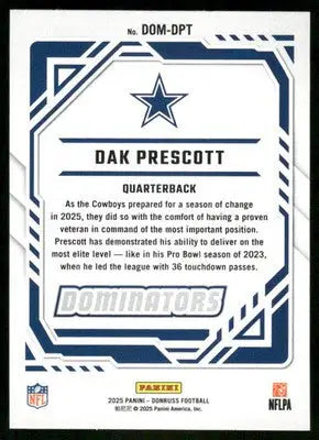 2025 Panini Donruss Dominators Dak Prescott #DOM-DPT Football - Football Card Single