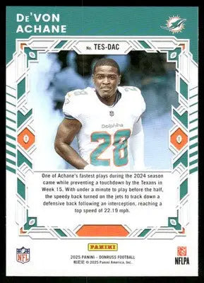 2025 Panini Donruss Elite Series De’Von Achane #TES-DAC Football - Football Card Single