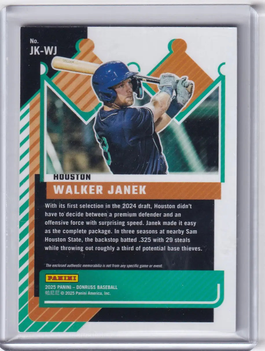 2025 Panini Donruss Jersey Kings #JK-WJ Walker Janek - Astros - Baseball Card Single