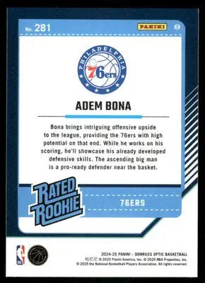 2025 Panini Donruss Optic Adem Bona #281 Basketball - Basketball Card Single
