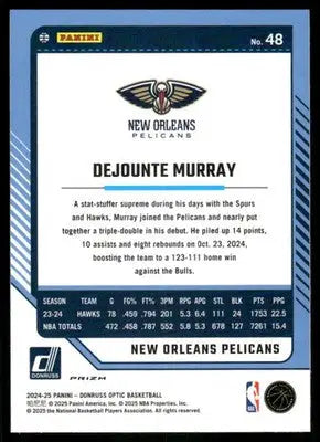 2025 Panini Donruss Optic Dejounte Murray #48 Pink Basketball - Basketball Card Single