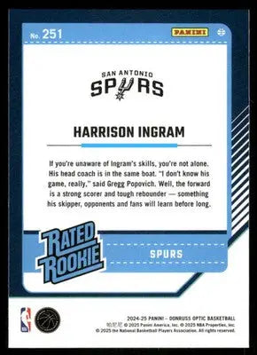 2025 Panini Donruss Optic Harrison Ingram #251 Basketball - Basketball Card Single