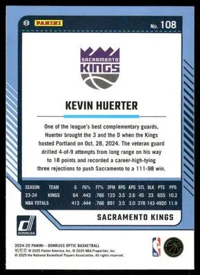 2025 Panini Donruss Optic Kevin Huerter #108 Basketball - Basketball Card Single