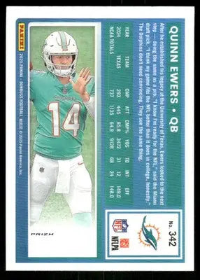 2025 Panini Donruss Optic Quinn Ewers #342 Pink Football - Football Card Single