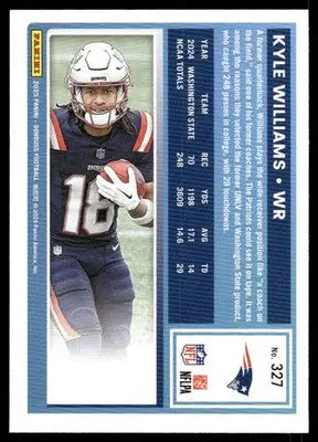 2025 Panini Donruss Rated Rookie Kyle Williams #327 Football - Football Card Single