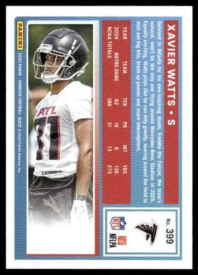2025 Panini Donruss Rated Rookie Xavier Watts #399 Football - Football Card Single