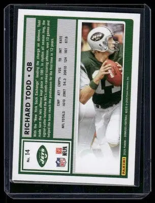 2025 Panini Donruss Richard Todd #14 Press Proof Green Football - Football Card Single