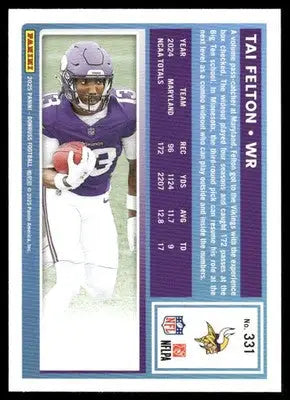 2025 Panini Donruss Tai Felton #331 Football - Football Card Single