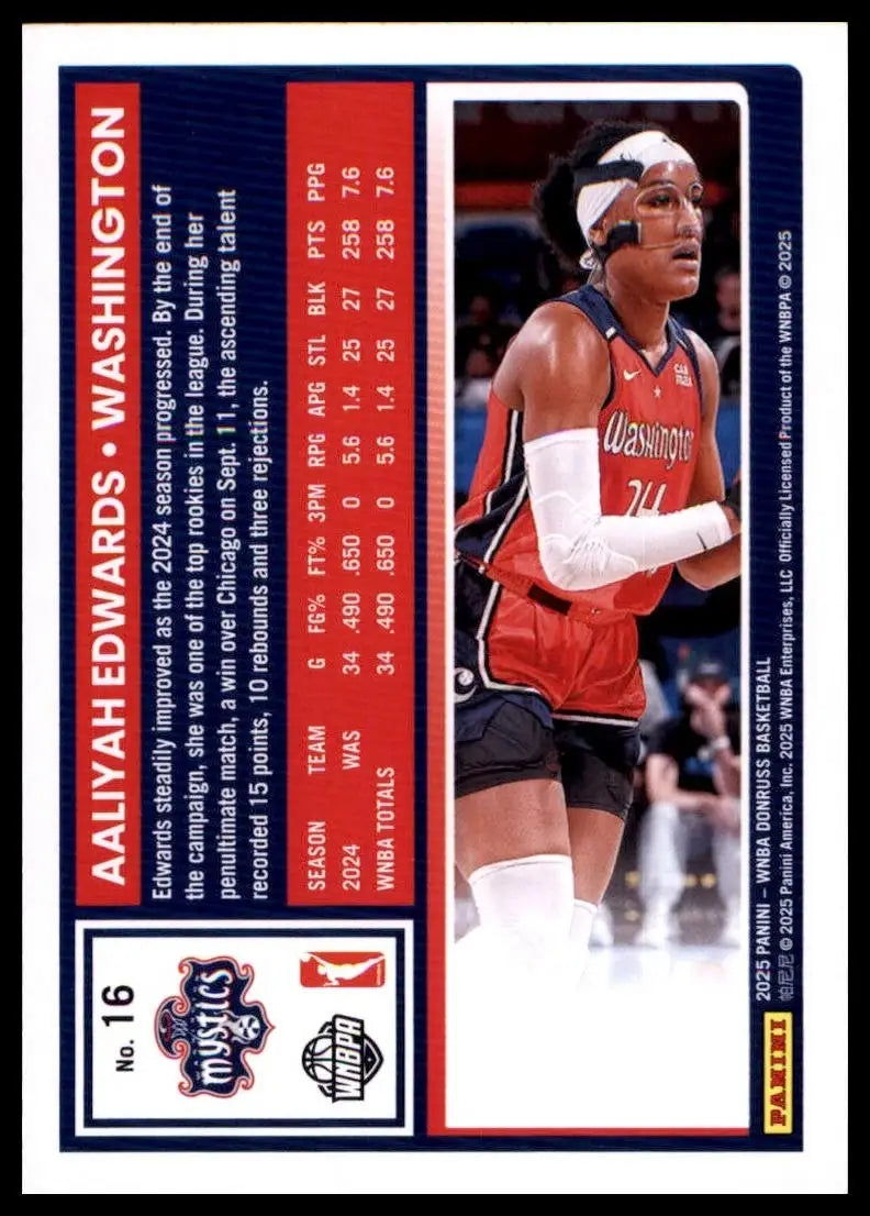 2025 Panini Donruss WNBA - Aaliyah Edwards #16 - Basketball Card Single