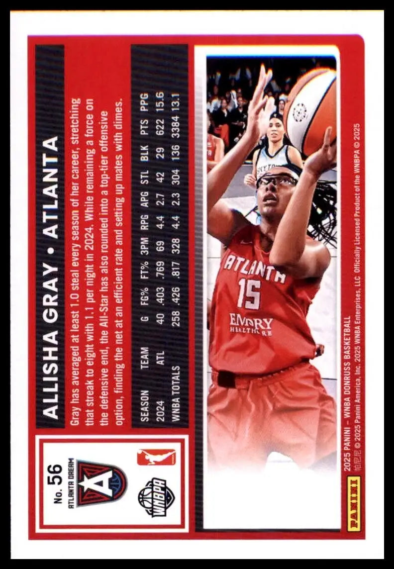 2025 Panini Donruss WNBA - Allisha Gray #56 - Basketball Card Single