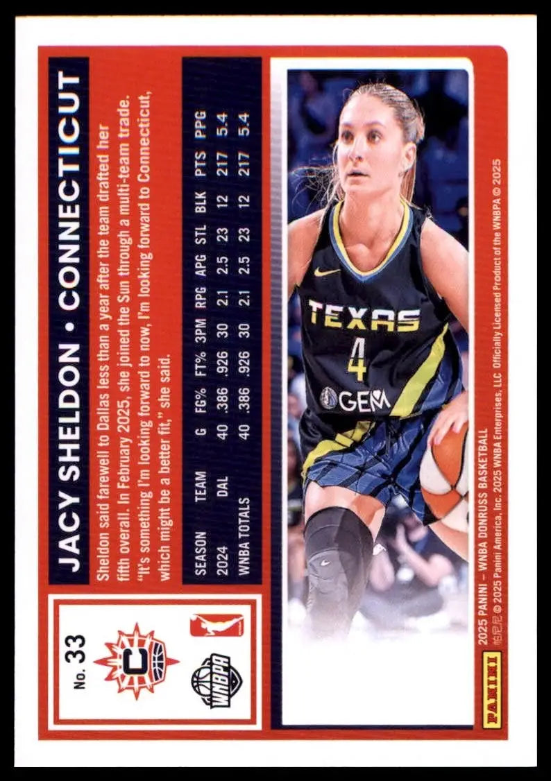 2025 Panini Donruss WNBA - Jacy Sheldon #33 - Basketball Card Single