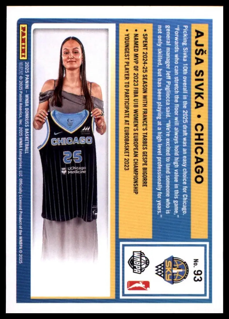 2025 Panini Donruss WNBA - Rated Rookie Ajsa Sivka #93 (RC) - Basketball Card Single