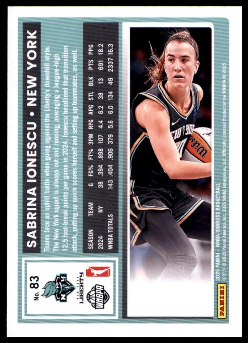 2025 Panini Donruss WNBA - Sabrina Ionescu #83 - Basketball Card Single