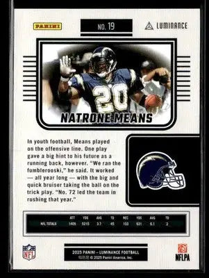 2025 Panini Luminance #19 Natrone Means - Football Card Single