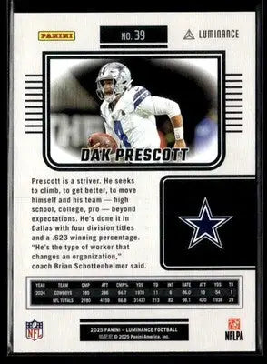 2025 Panini Luminance #39 Dak Prescott - Football Card Single