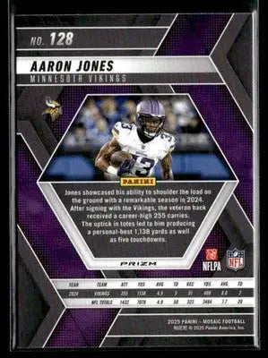 2025 Panini Mosaic #128 Aaron Jones Silver Mosaic Minnesota Vikings - Football Card Single