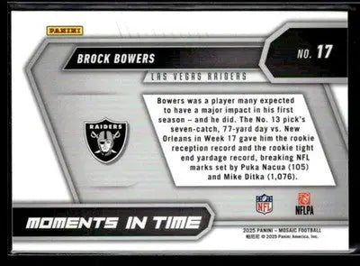 2025 Panini Mosaic #17 Brock Bowers Moments In Time - Football Card Single
