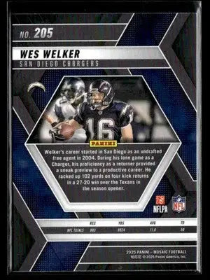 2025 Panini Mosaic #205 Wes Welker - Football Card Single