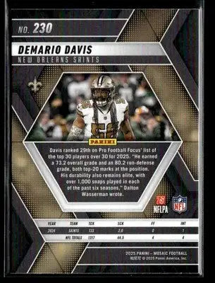 2025 Panini Mosaic #230 Demario Davis - Football Card Single