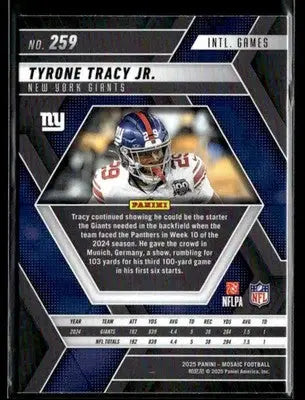 2025 Panini Mosaic #259 Tyrone Tracy Jr. - Football Card Single