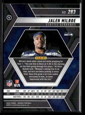 2025 Panini Mosaic #283 Jalen Milroe - Football Card Single