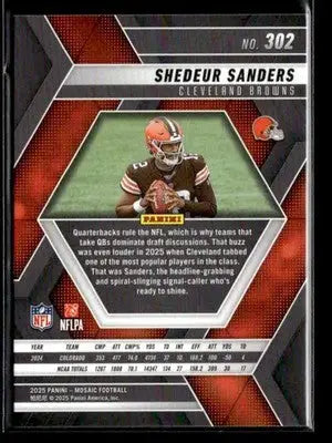 2025 Panini Mosaic #302 Shedeur Sanders - Football Card Single